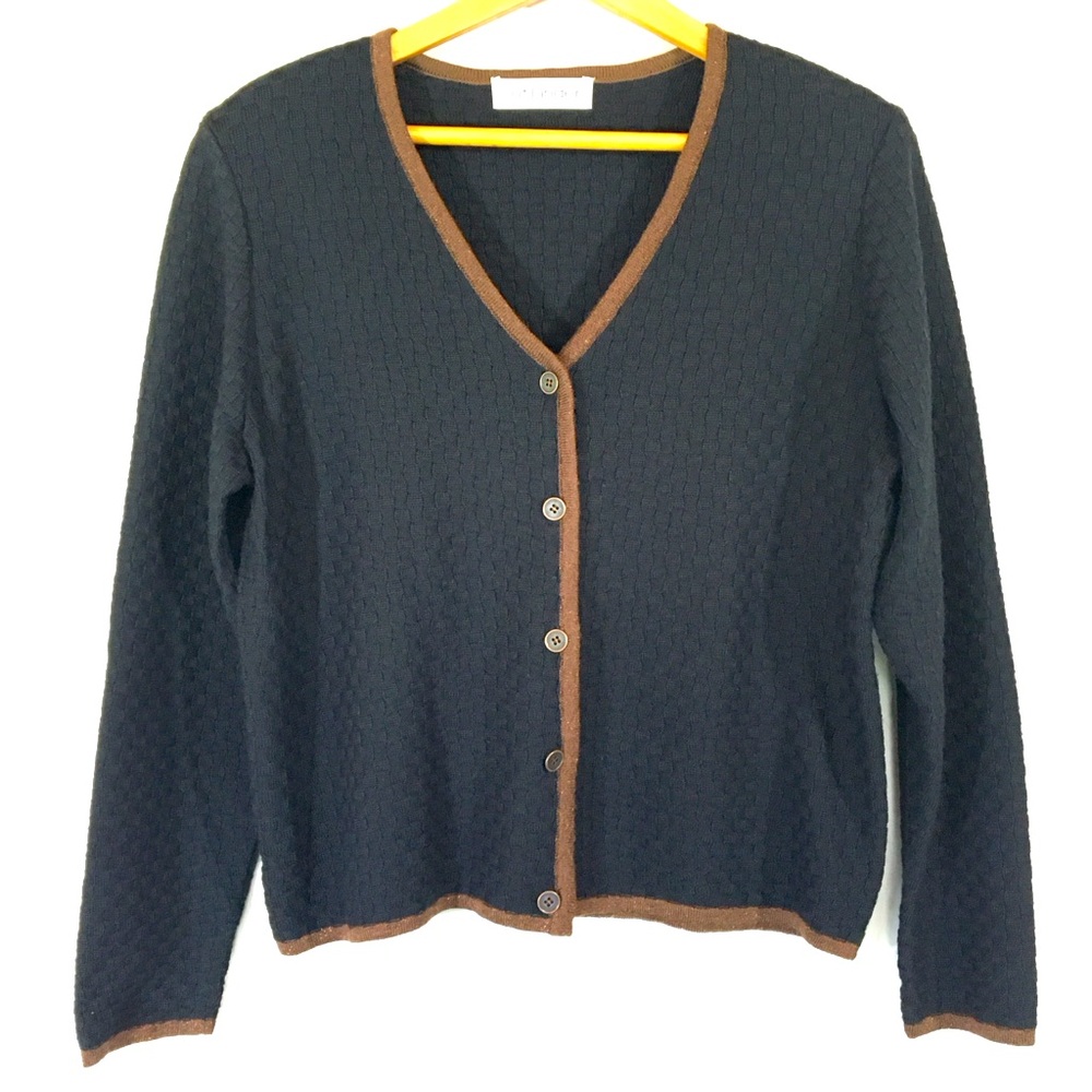 Outlander Basket Weave Knit V Neck‎ Cardigan Sweater